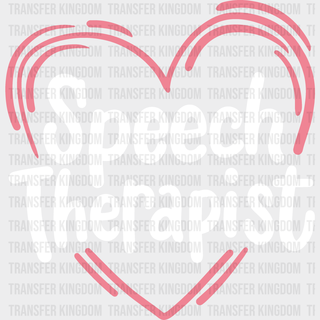 Heart Speech Therapist Design - Dtf Heat Transfer Unisex S & M (10’’) / Light Color See Imaging