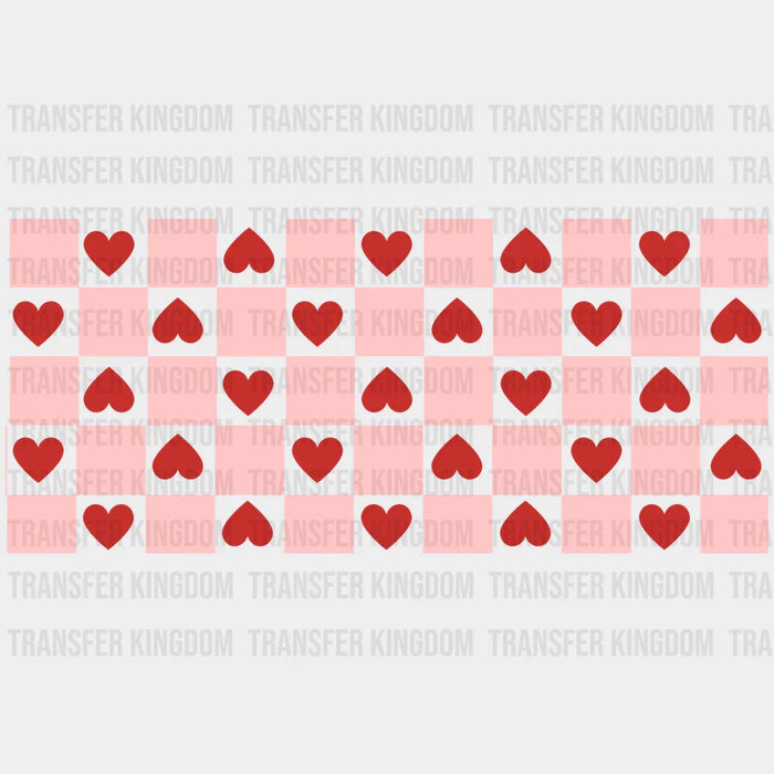 Heart Squares UV DTF Transfer Cup Wrap UV DTF Sticker