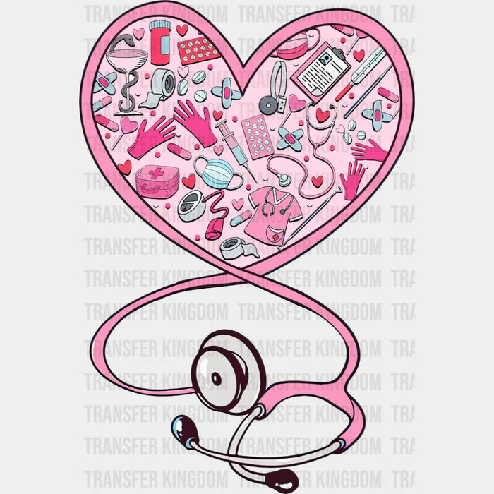 Heart Stethoscope Design - Valentine's Day DTF Transfer