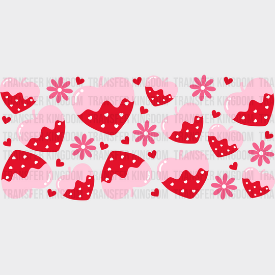 Heart Strawberry - Valentine’s Day Cup Wrap Uv Sticker Permanent Dtf Decal