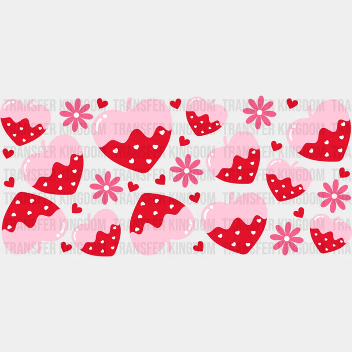 Heart Strawberry - Valentine's Day Cup Wrap UV Sticker Permanent UV DTF Decal