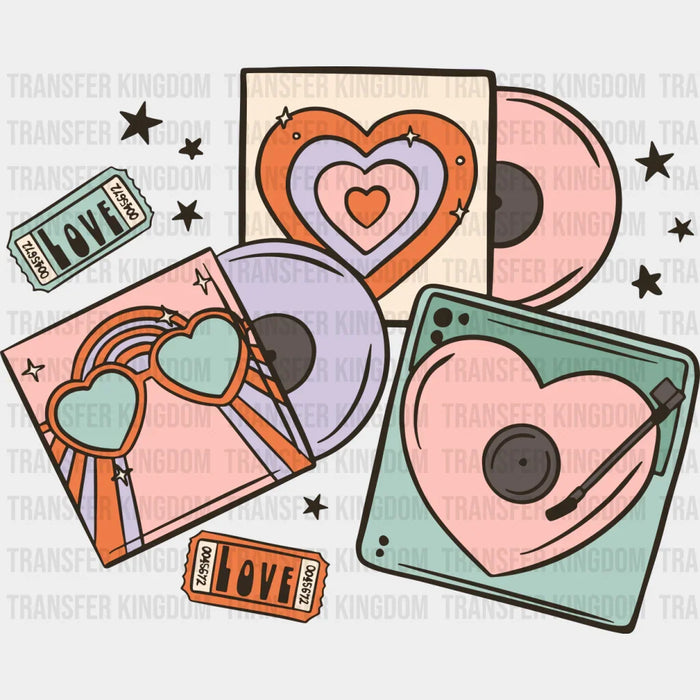 Heart Vinyls Design - Valentine's Day DTF Transfer