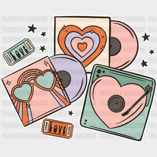 Heart Vinyls Design - Valentine’s Day Dtf Transfer Unisex S & M (10’’) / Light Color See Imaging