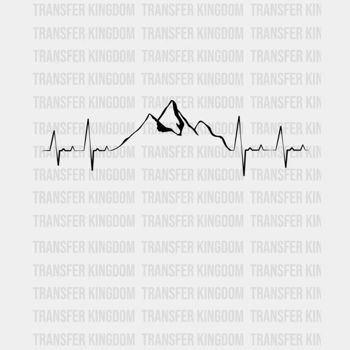 Heartbeat Mountain - Hiking, Climbing, Outdoors, Camping Design - DTF heat transfer