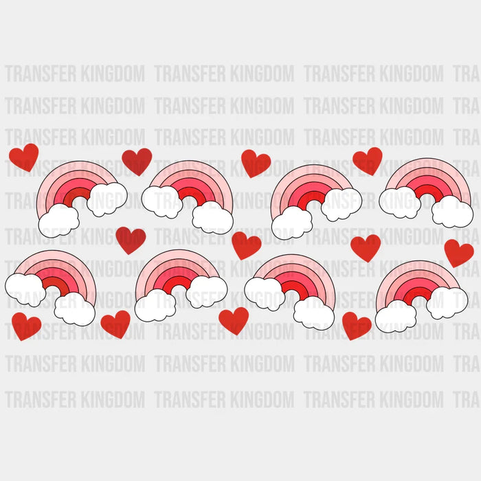 Hearts And Rainbows UV DTF Transfer Cup Wrap UV DTF Sticker