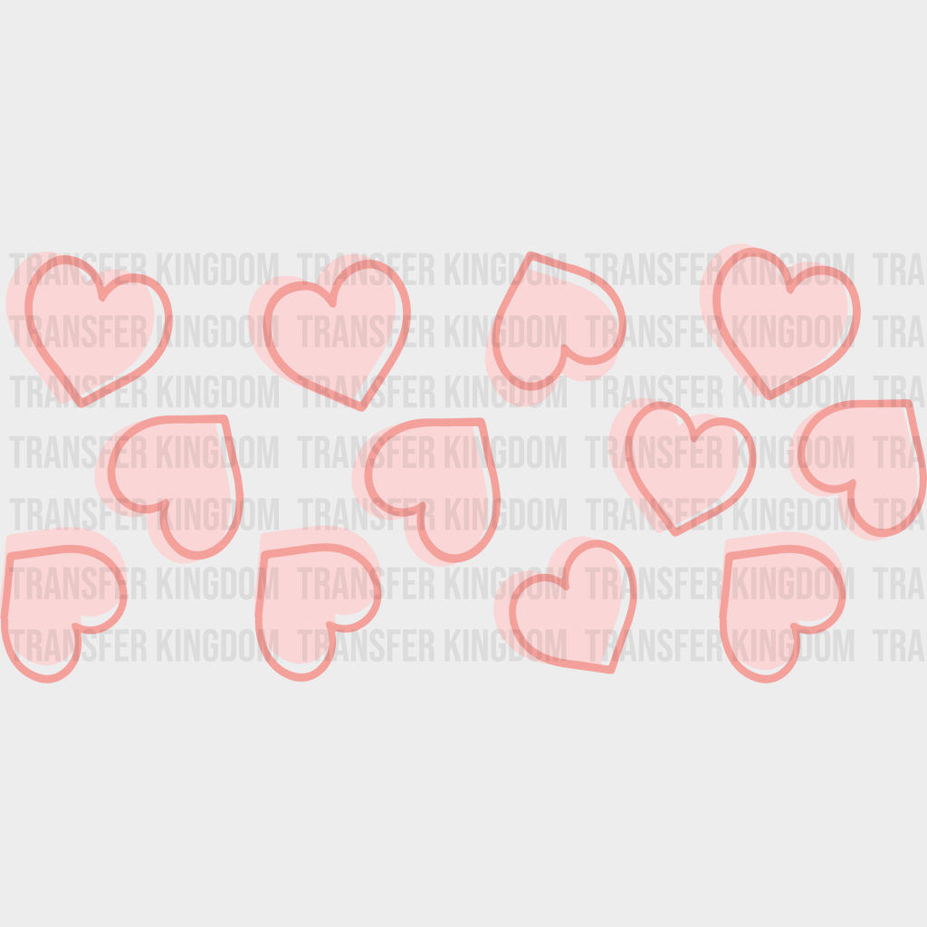 Hearts Uv Dtf Transfer Cup Wrap Sticker