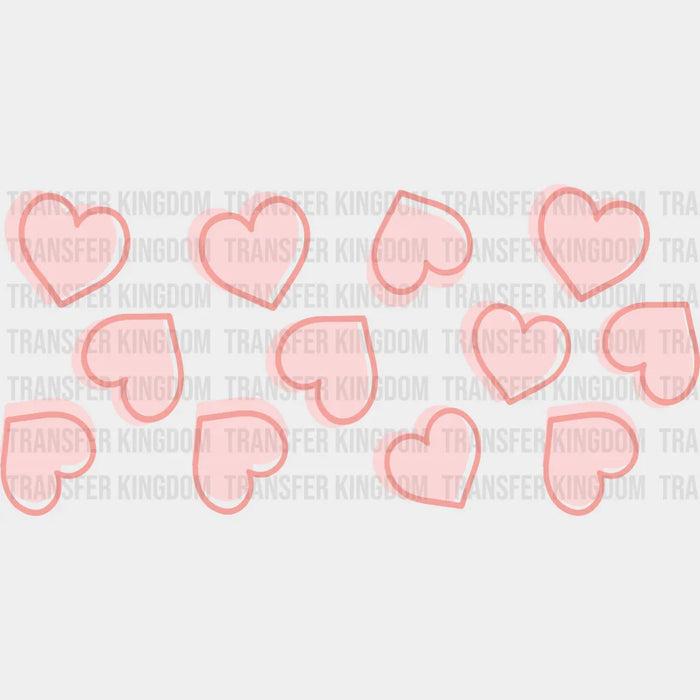 Pink Hearts - UV DTF Transfer Cup Wrap UV DTF Sticker