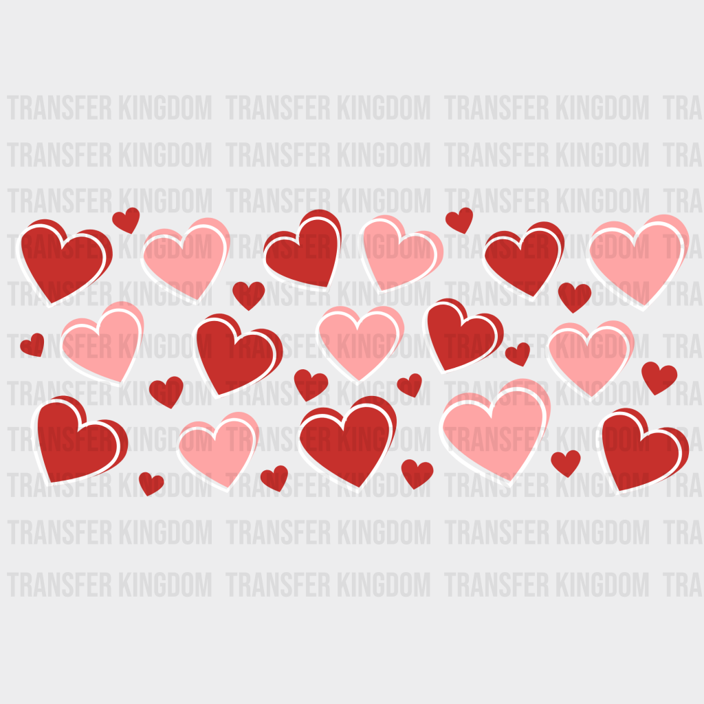 Hearts Uv Dtf Transfer Cup Wrap Sticker