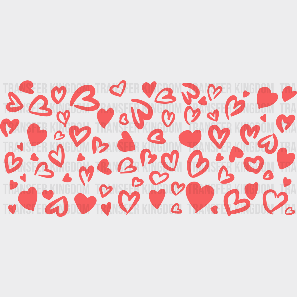 Hearts Uv Dtf Transfer Cup Wrap Sticker