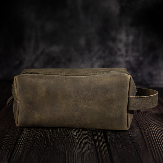 Faux Leather Dopp Kit – Men’s Travel Toiletry Bag