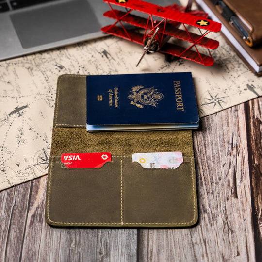 Faux Leather Passport Holder – Travel Wallet & Document Organizer