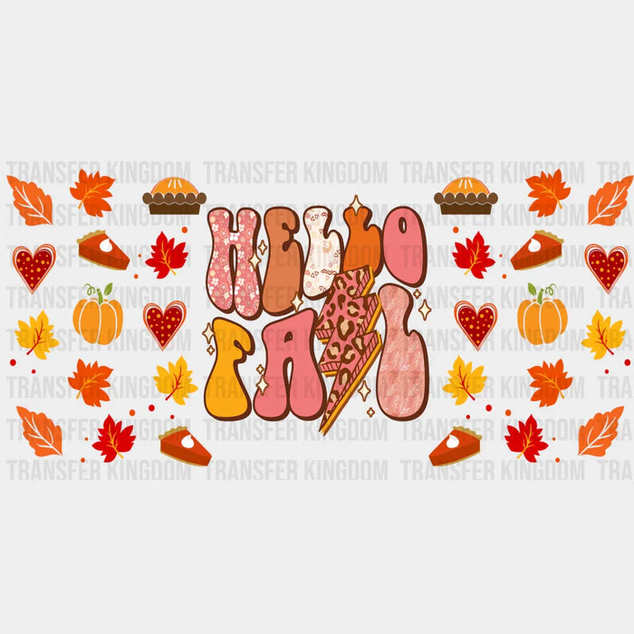 Hello Fall - Fall Cup Wrap UV Sticker Permanent UV DTF Decal