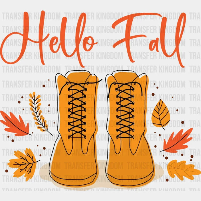 Hello Fall Boots Design - Fall DTF heat transfer