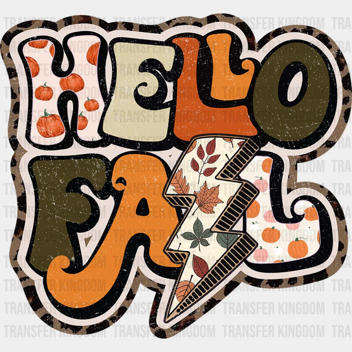 Hello Fall Lightning - Fall DTF heat transfer