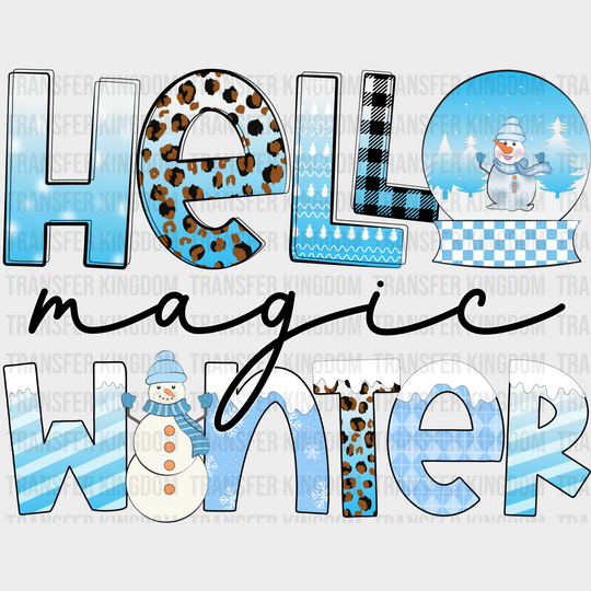 Hello Magic Winter - Iron On Dtf Transfer Unisex S & M (10’’) / Dark Color Design See Imaging