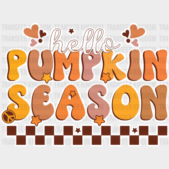 Hello Pumpkin Season Heart - Fall Dtf Transfer Unisex S & M (10’’) / Light Color Design See Imaging