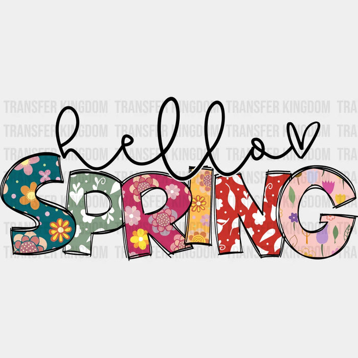 Hello Spring Floral - Spring DTF heat transfer
