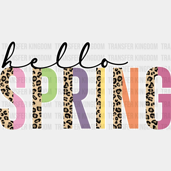 Hello Spring Leopard Design - Spring DTF heat transfer
