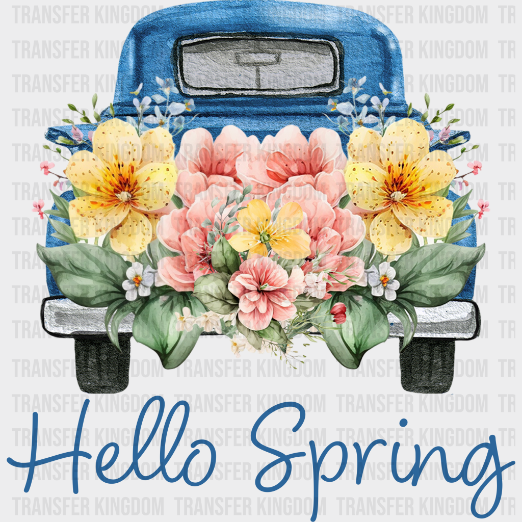 Hello Spring Truck - Dtf Heat Transfer