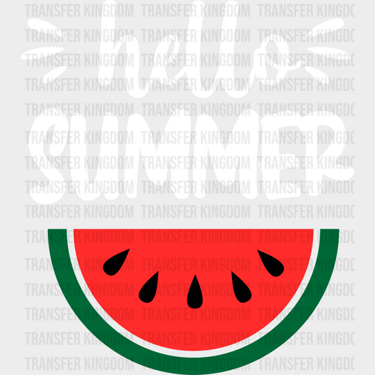 Hello Summer Watermelon Dtf Transfer Unisex - S & M (10’) / Light Color Design See Imaging