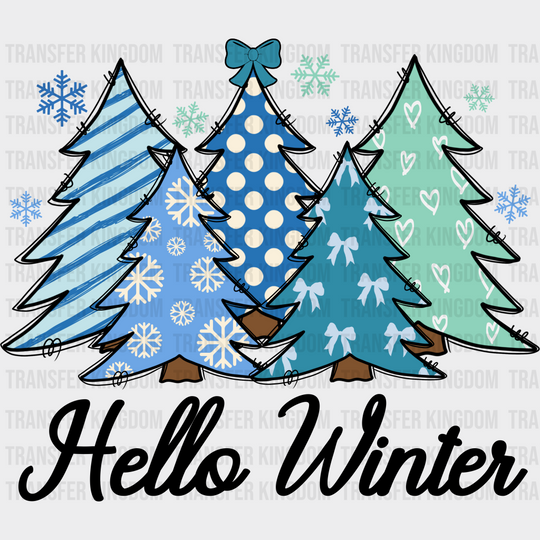 Hello Winter - Iron On Dtf Transfer Unisex S & M (10’’) / Dark Color Design See Imaging