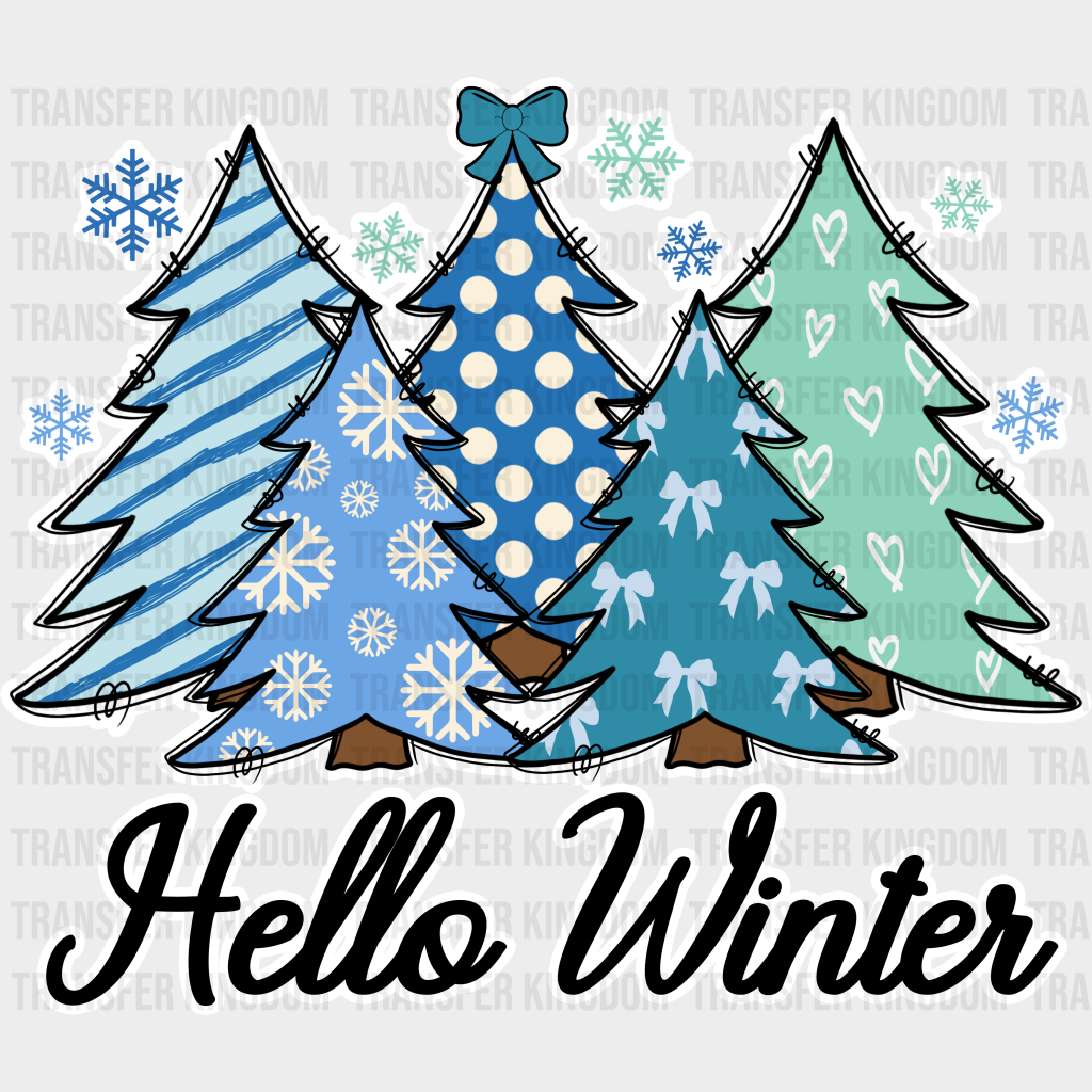 Hello Winter - Iron On Dtf Transfer Unisex S & M (10’’) / Light Color Design See Imaging