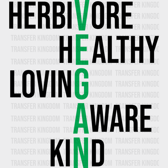 Herbivore Healthy Living Aware Kind - Vegan Design Dtf Heat Transfer Unisex S & M ( 10 ) / Dark