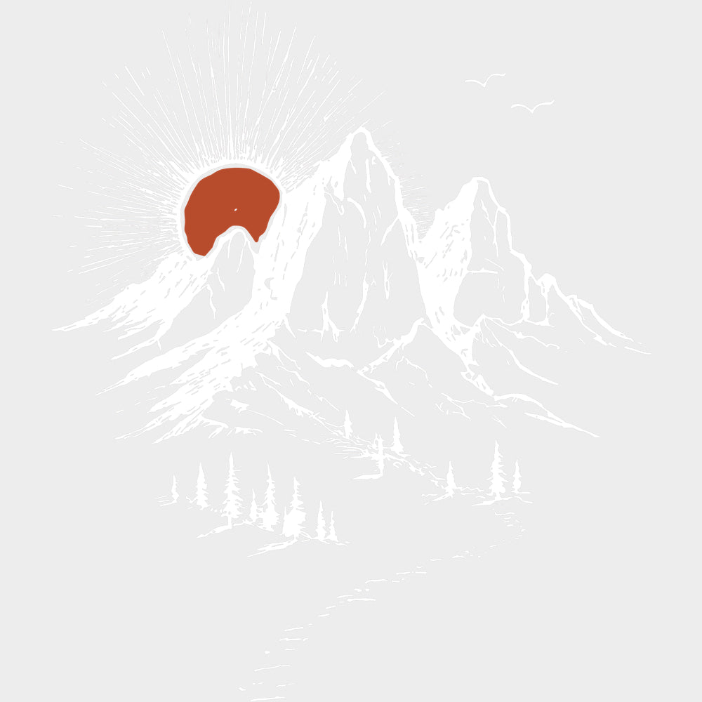 Hiking Path Sunset - Hiking DTF Transfers - Adult Unisex - S & M (10’’) / Light Color Design (See Imaging)