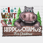 HIPPOPOTAMUS FOR CHRISTMAS Christmas Design - DTF heat transfer