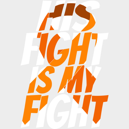 His Fight Is My Fight Text Mask Design - Leukemia DTF Transfers Adult Unisex - S & M (10’’) / Light Color Design (See