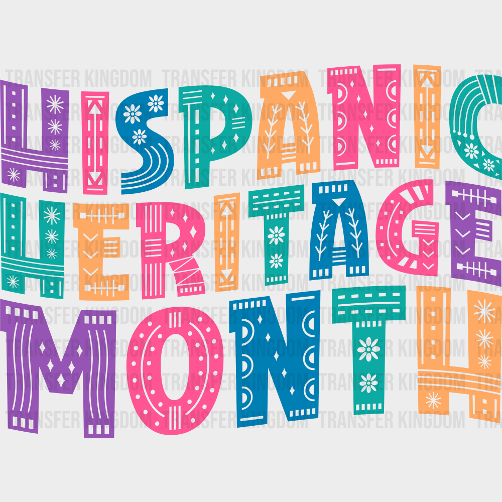 Hispanic Heritage Month Papel Picado - Hispanic Heritage Month DTF Transfer
