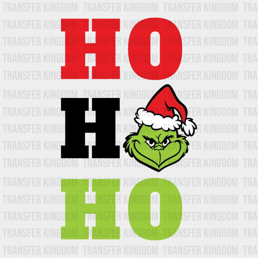 Ho Grinch Smiley Face Design Christmas Dtf Heat Transfer