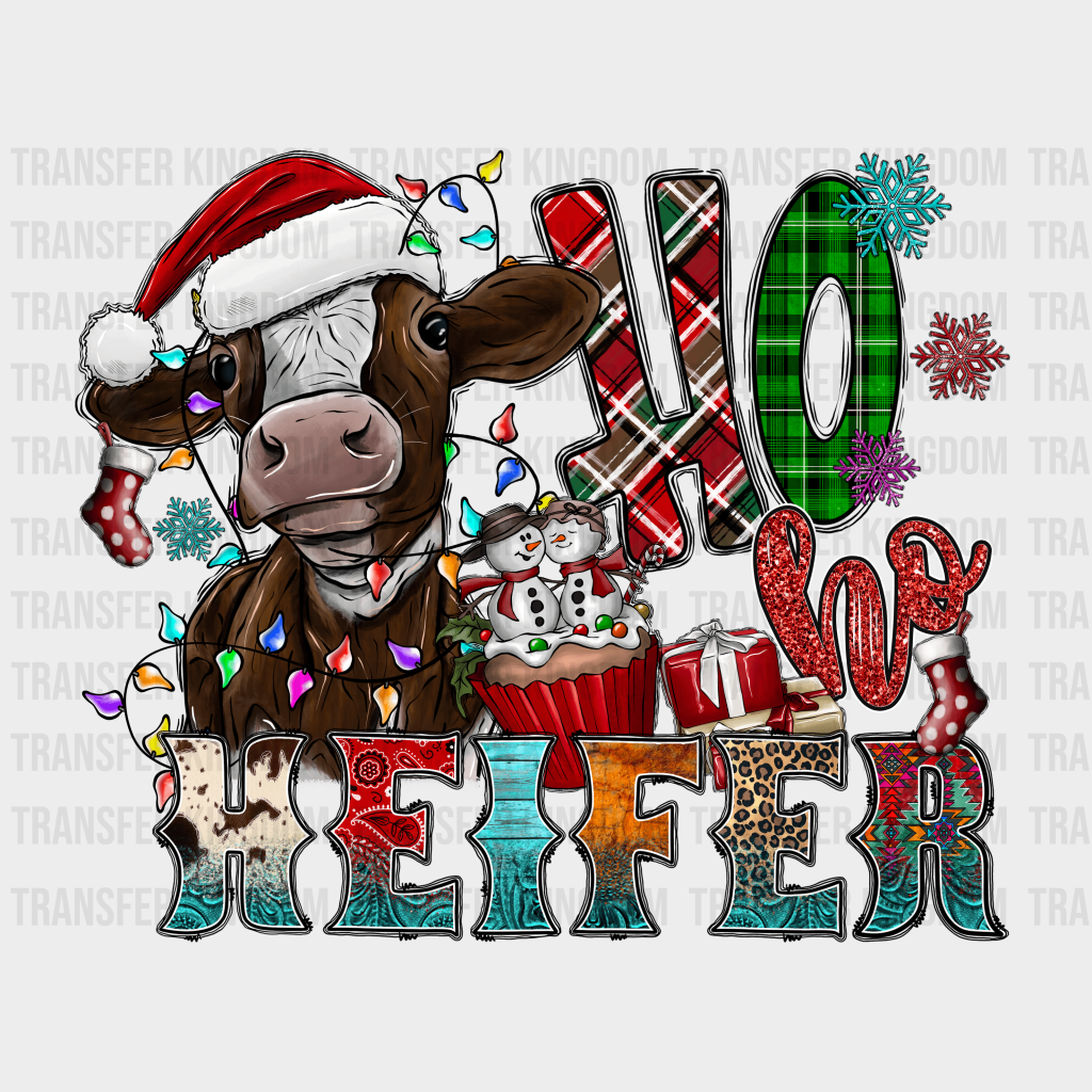 Ho Heifer Christmas Design - Dtf Heat Transfer