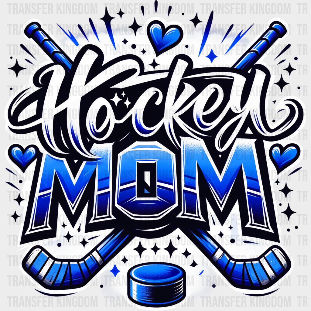 Hockey Mom - Dtf Heat Transfer Unisex S & M (10’’) / Blue Color Design See Imaging