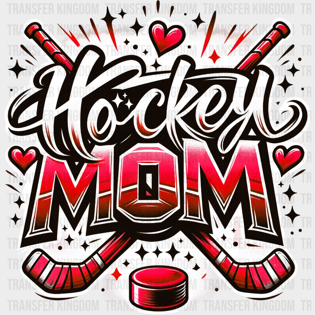 Hockey Mom - Dtf Heat Transfer Unisex S & M (10’’) / Red Color Design See Imaging