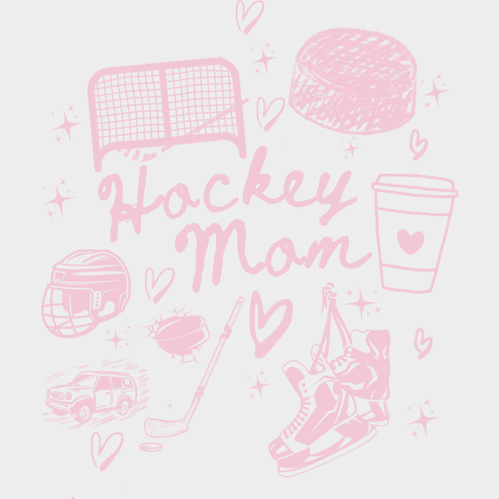Hockey Mom - Hockey DTF Transfers Adult Unisex - S & M (10’’) / Pink Color Design (See Imaging)