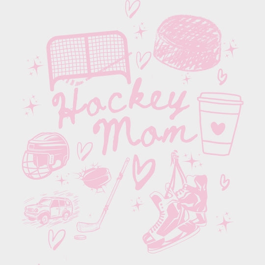 Hockey Mom - Hockey DTF Transfers Adult Unisex - S & M (10’’) / Pink Color Design (See Imaging)
