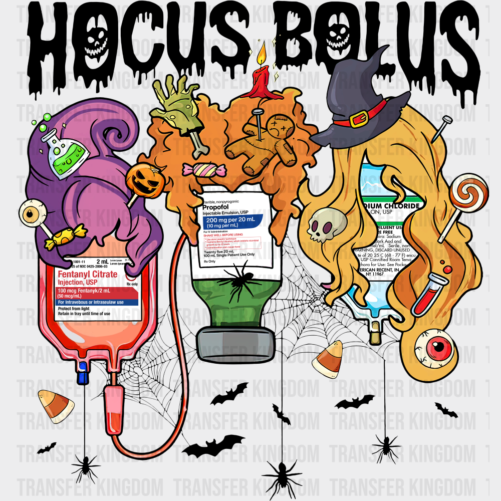 Hocus Bolus Halloween DTF Transfer Adult Unisex S & M (10’’) / Dark Color Design (See Imaging)