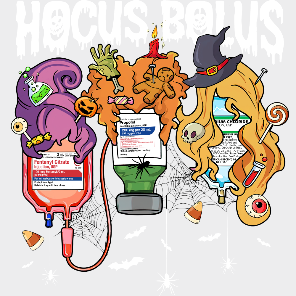 Hocus Bolus Halloween DTF Transfer Adult Unisex S & M (10’’) / Light Color Design (See Imaging)
