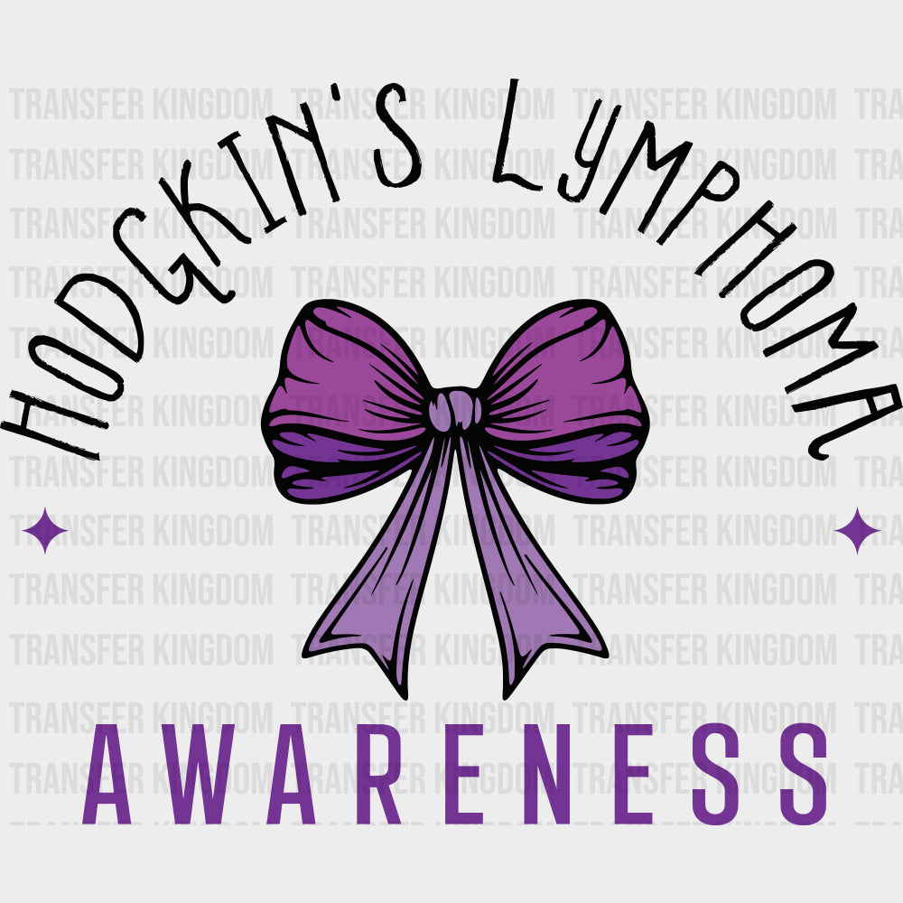 Hodgkin's Lymphoma Awareness, Purple Ribbon - Lymphoma DTF Transfers transfer-kingdom Dark Color Design (See Imaging)