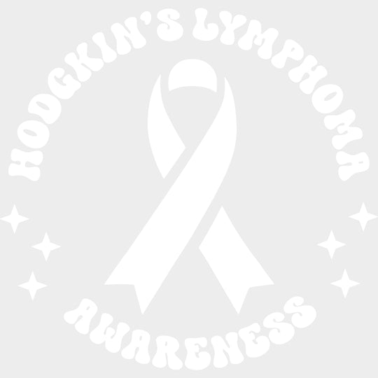 Hodgkin’s Lymphoma Awareness Ribbon - Hodgkin’s Lymphoma Cancer DTF Transfers - Adult Unisex - S & M (10’’) / Light