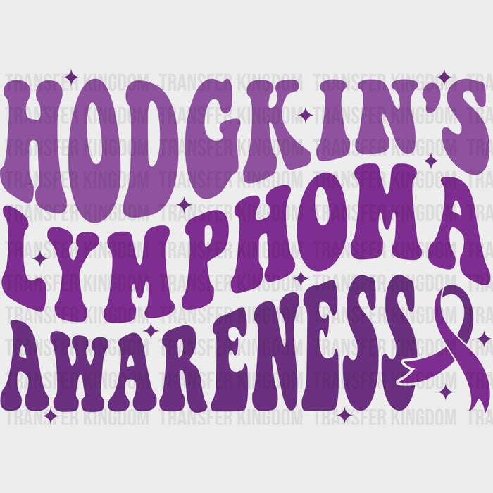 Hodgkin's Lymphoma Awareness, Wavy Text - Lymphoma DTF Transfers