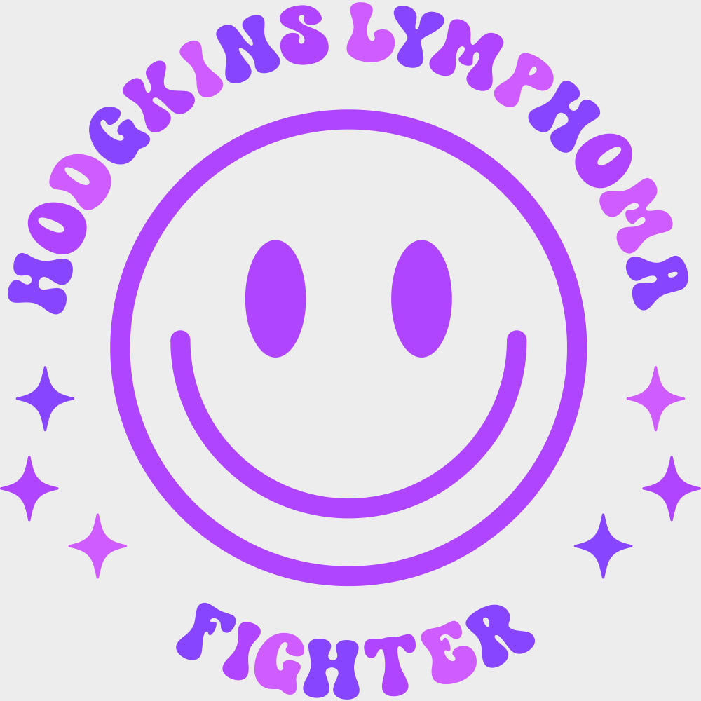 Hodgkin's Lymphoma Fighter, Black, White & Purple - Lymphoma DTF Transfers transfer-kingdom Purple Color Design (See Imaging)