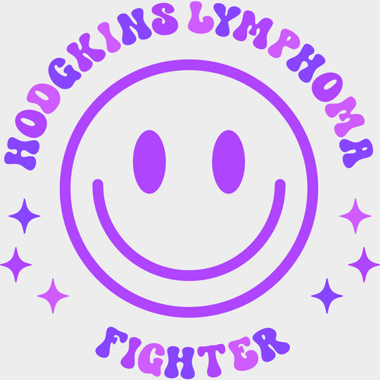 Hodgkin's Lymphoma Fighter, Black, White & Purple - Lymphoma DTF Transfers transfer-kingdom Purple Color Design (See Imaging)