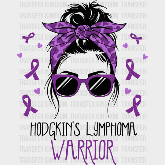 Hodgkin's Lymphoma Warrior, Bandana Girl - Lymphoma DTF Transfers transfer-kingdom Dark Color Design (See Imaging)