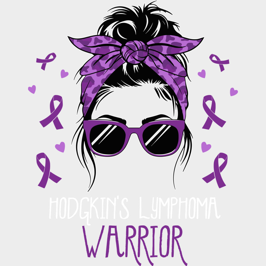 Hodgkin's Lymphoma Warrior, Bandana Girl - Lymphoma DTF Transfers transfer-kingdom Light Color Design (See Imaging)