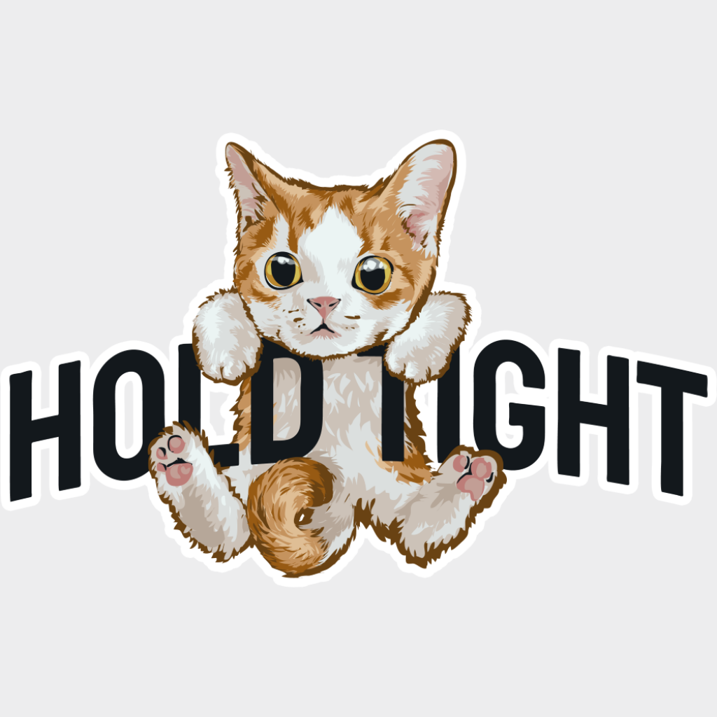 Hold Tight - Cats DTF Transfer Adult Unisex - S & M (10’’) / Light Color Design (See Imaging)