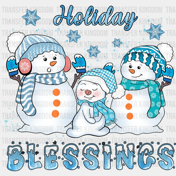 Holiday Blessings - Winter Iron On DTF Transfer