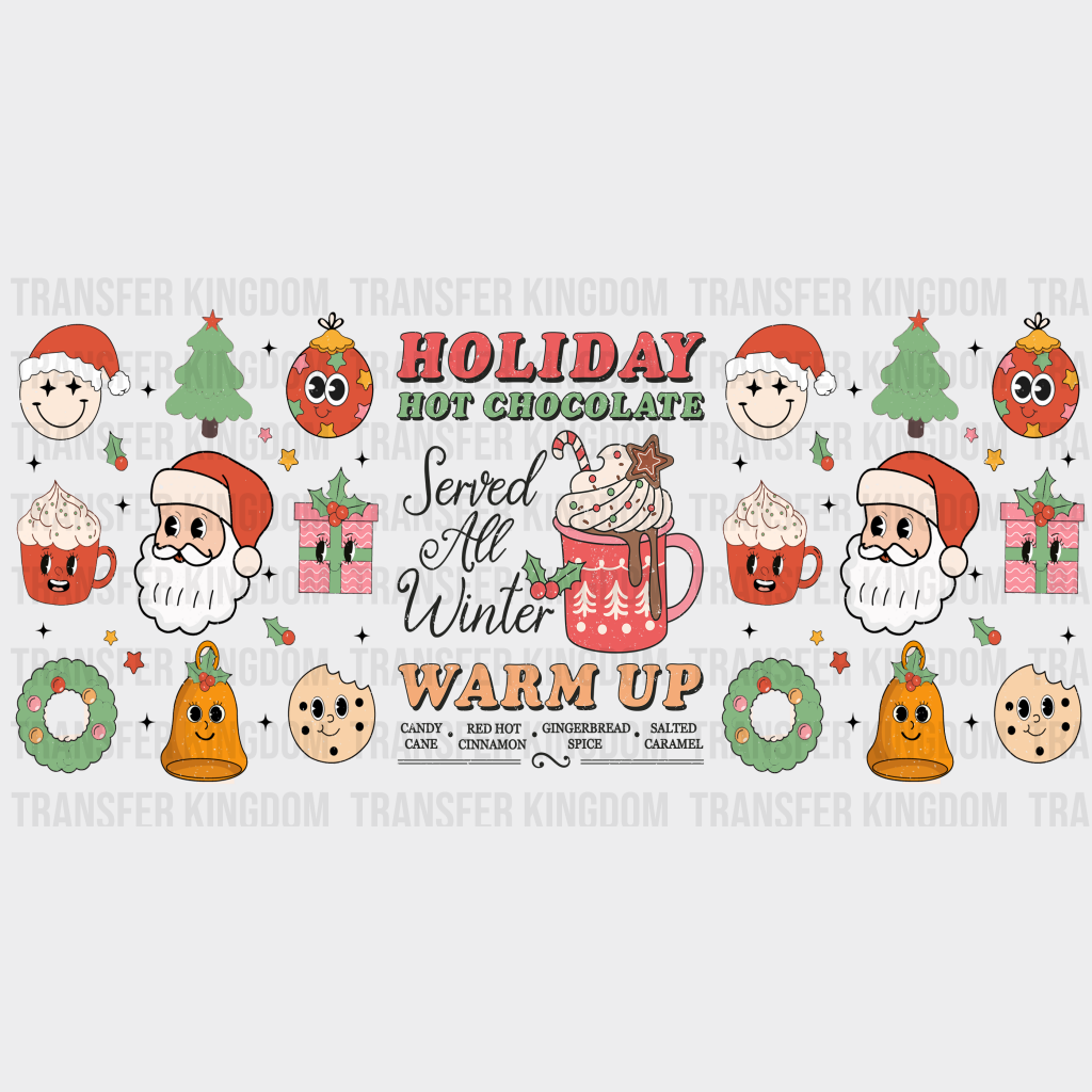 Holiday Hot Chocolate - Christmas Cup Wrap Uv Sticker Permanent Dtf Decal