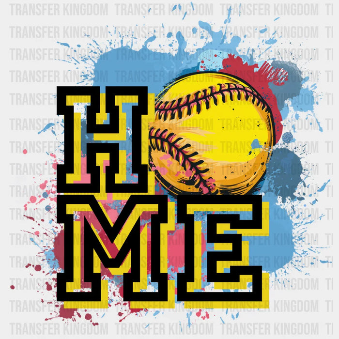 HOME Design Yellow And Blue - Softball DTF Heat Transfer